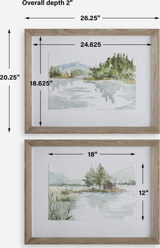 Uttermost 32288 Serene 21" x 27" Framed Landscapes Graphic Print - Multicolored