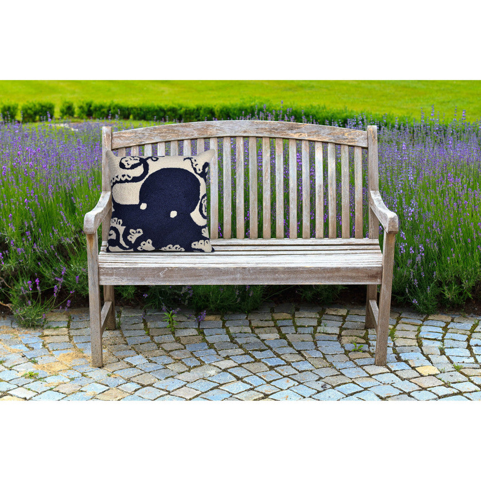 Frontporch Octopus Pillow, Navy, 18"x18"