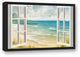 Open Windows to Beach Paradise 16x24 Black Floating Framed Canvas