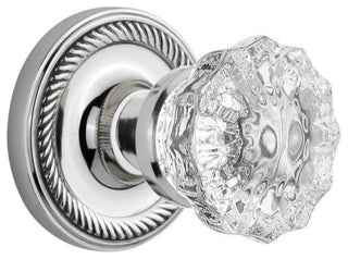 Single Rope Rosette With Crystal Knob, Oil-Rubbed Bronze, Bright Chrome, Double