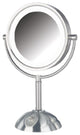 Jerdon HL8808CL 8.5-Inch Tabletop LED Vanity Mirror with 8x Magnification, Nicke