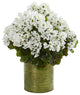 Geranium Artificial Plant in Metal Planter UV Resistant, Indoor/Outdoor, White