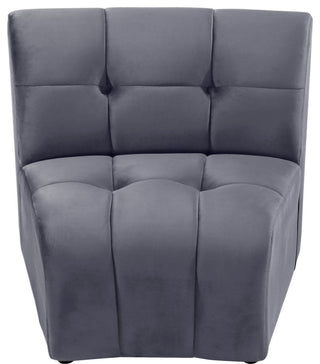 Limitless Velvet Upholstered 1-Piece Modular Chair, Gray