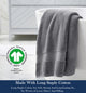 Delara 100% Organic Cotton Plush Bath Towels, 30"x58", Set of 1, Dark Grey