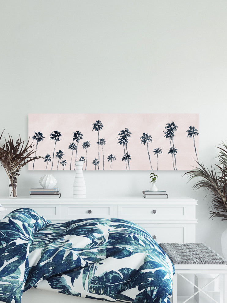 "Palm Tree Skyline" Painting Print on Wrapped Canvas, 30x10