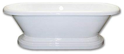 Acrylic Double Ended Pedestal Bathtub 60" X 30" With No Faucet Drillings