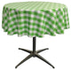 LA Linen Round Gingham Checkered Tablecloth, White and Lime, 51" Round