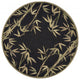 HomeRoots 8' Black Hand Tufted Bordered Tropical Bamboo Round Indoor Area Rug