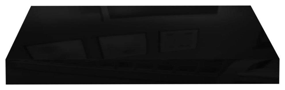 vidaXL Wall Shelves Floating Shelves Display Shelves 2 Pcs High Gloss Black