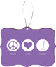 Peace Love Hockey Violet Color Design Rectangle Christmas Tree Ornament