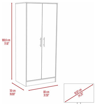 Rio 2-Door Armoire, White