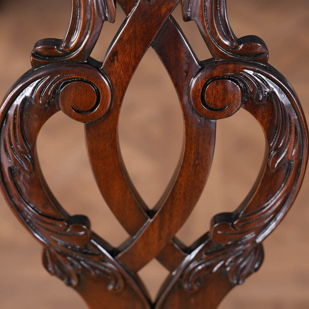 Solid Mahogany Chippendale Side Chair