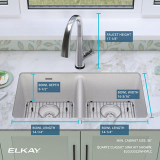 Quartz Classic 33" Undermount Sink Kit With Filtered Faucet, White