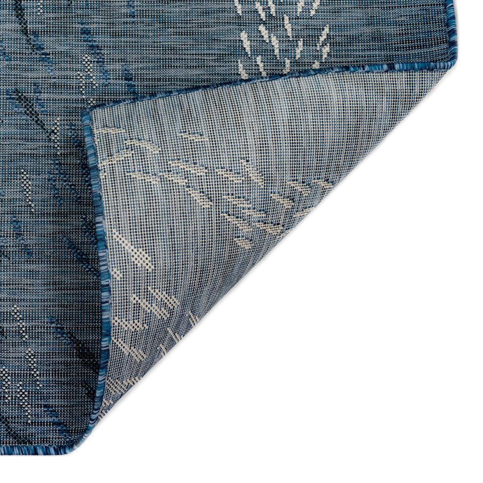 Carmel School Of Fish Indoor/Outdoor Rug, Navy, 1'11"x4'11" Runner
