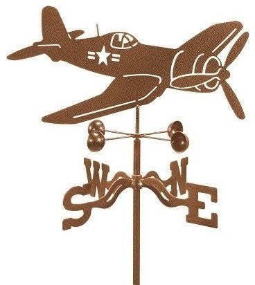 Corsair Airplane Weathervane With Post Mount
