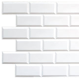 White Bricks 3D Wall Panels, Set of 5, Covers 25 Sq Ft