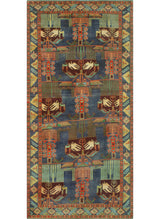 Fine Vintage Distressed Cirilo Navy/Rust Runner, 4'10x10'2