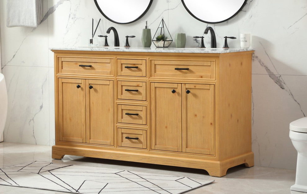 Home Living 21.5" Transitional Natural Wood-Light Bathroom Vanity