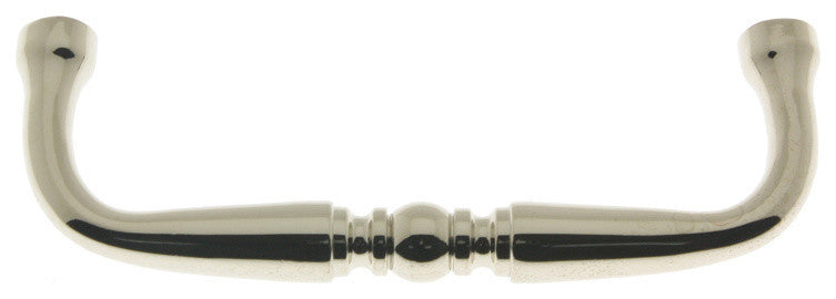 Genuine Solid Brass 3-1/2" c/c Colonial Pull, Bright Nickel