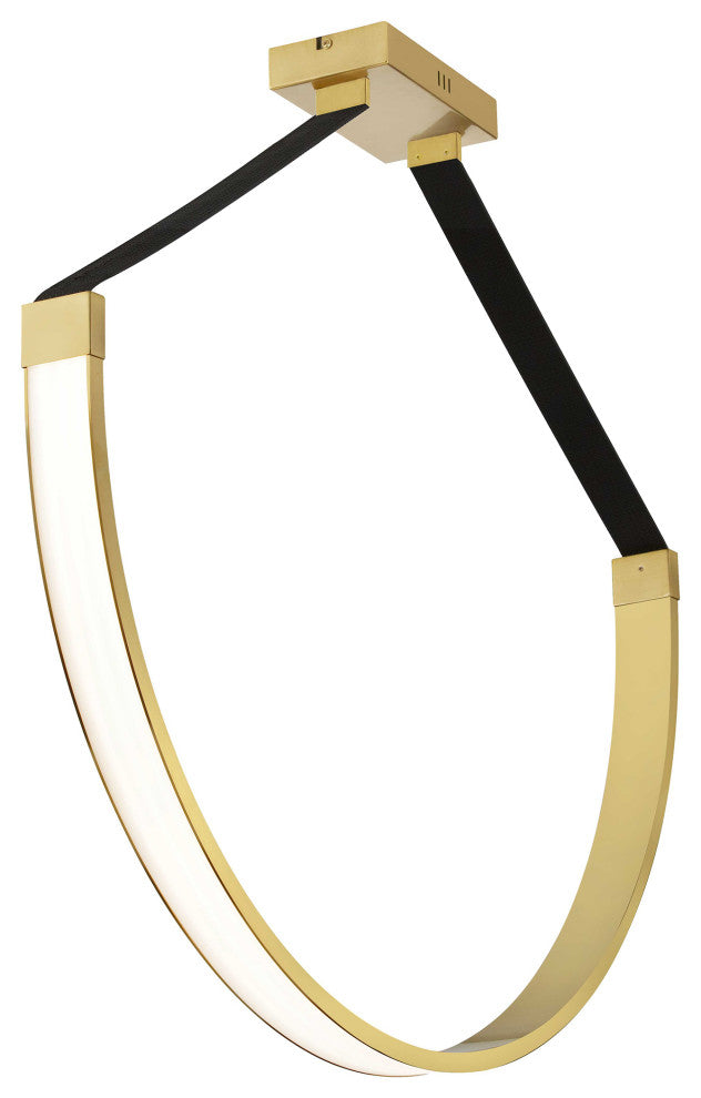 Regan Contemporary 1 Light Aged Brass Black Metal Pendant