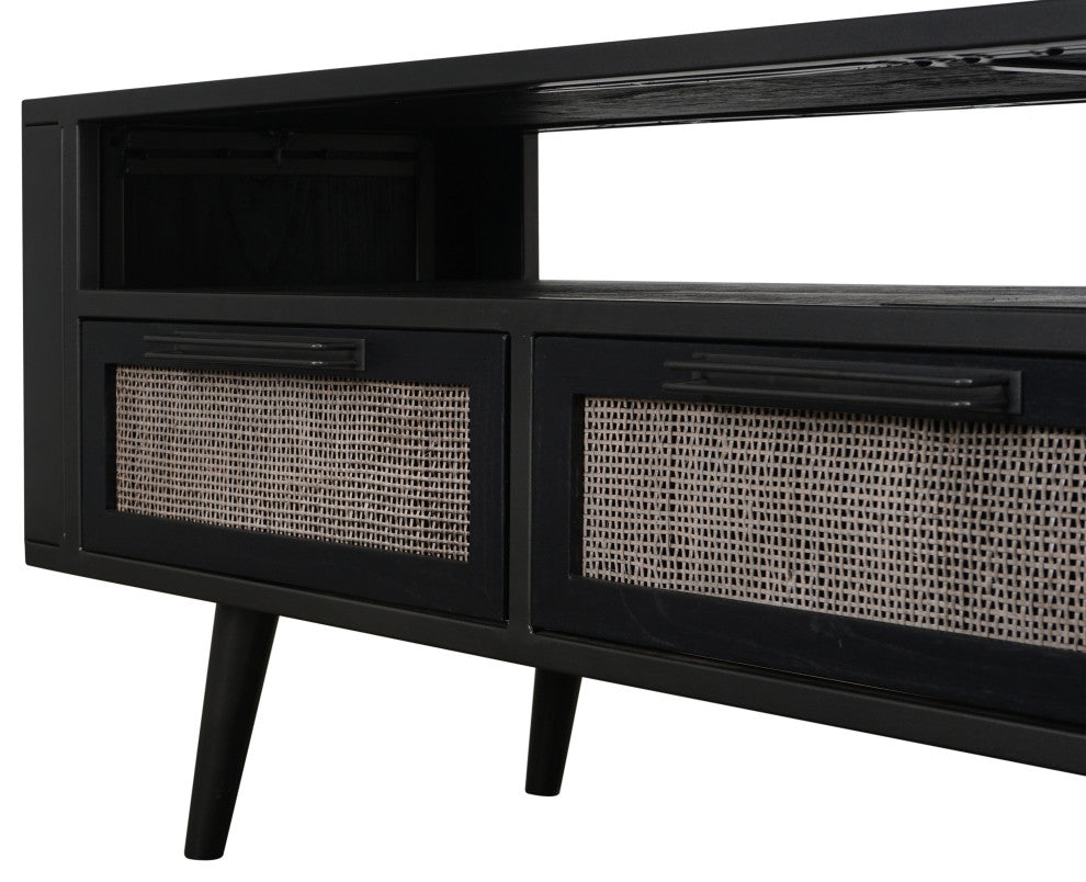 Nordic Mindi Rattan TV Dresser 3 Drawers, 63"