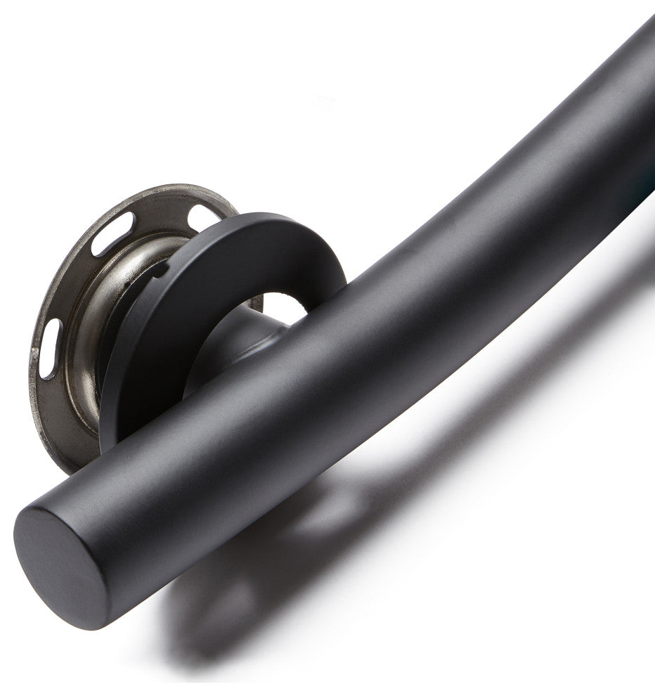 Wave Design Shower Grab Bar, Matte Black, 18"