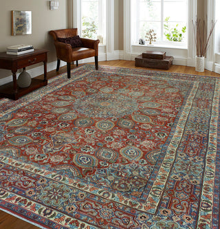 Fine Vintage Distressed Elissa Rust/Beige Rug, 9'3 x 12'5