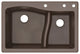 Aversa SilQ Granite 33"Drop-in Kitchen Sink with 3 BDE Faucet Holes in Espresso
