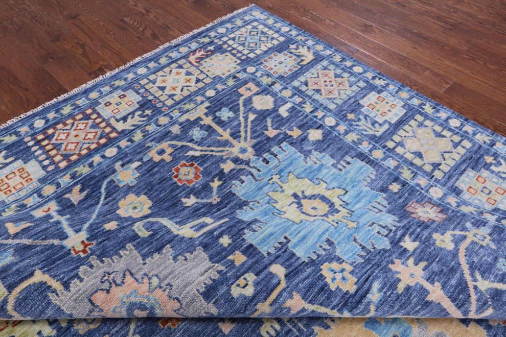 Turkish Oushak Handmade Wool Rug 10' 5" X 13' 10" - Q13283