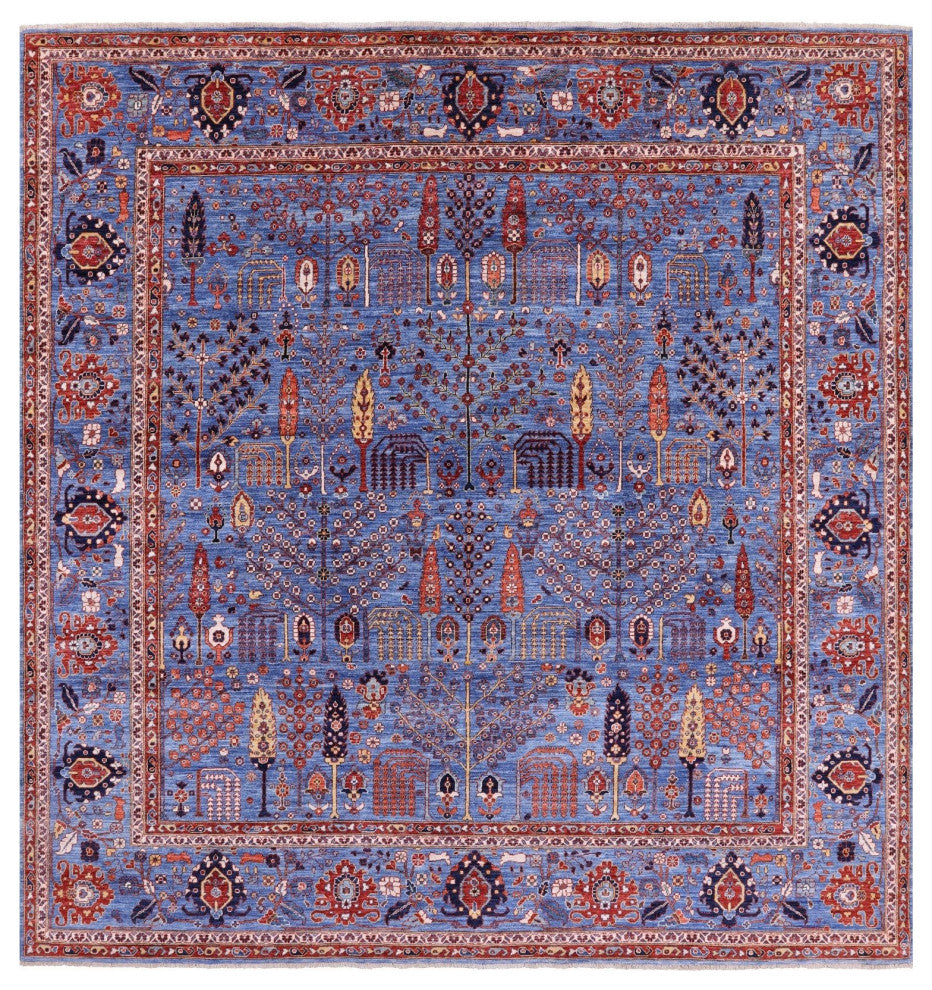 9' Square Persian Ziegler Handmade Rug - Q12888