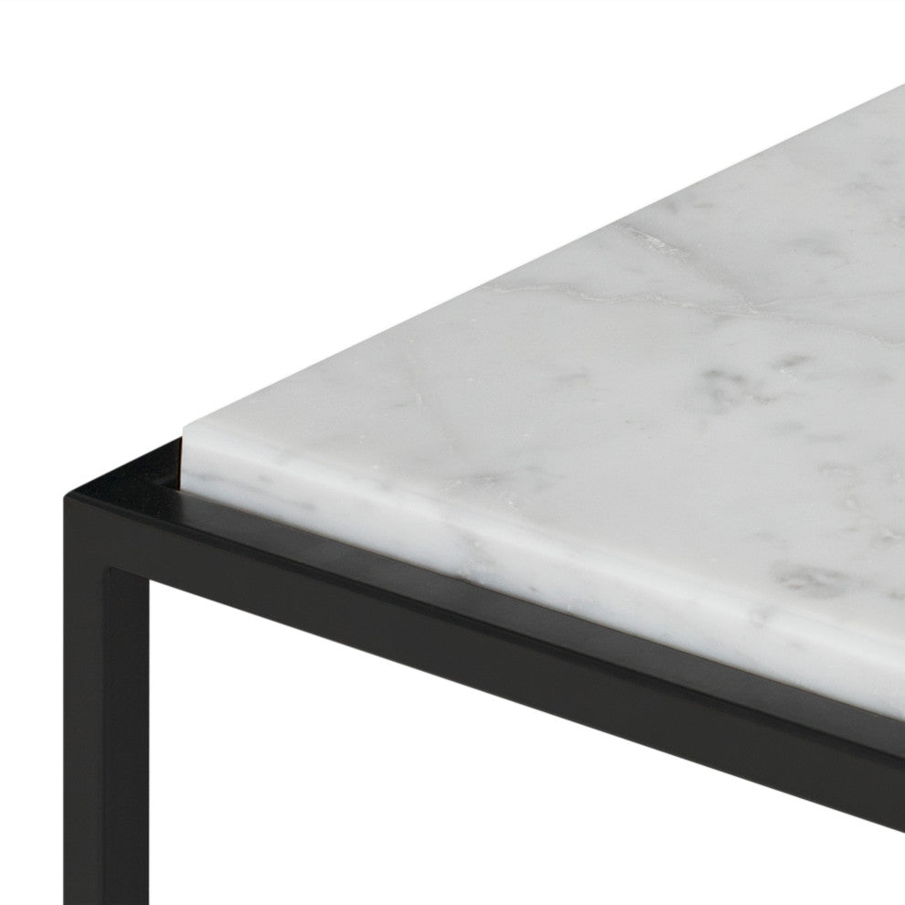 Forrest Marble Table, White Marble / Black
