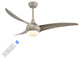 Aviator 52" 1-Light App 6-Speed Retro Swirl LED Ceiling Fan, Gray Wood