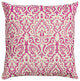 Pink White Distressed Damask Throw Pillow