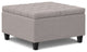 Harrison Small Square Coffee Table Storage Ottoman, Cloud Grey