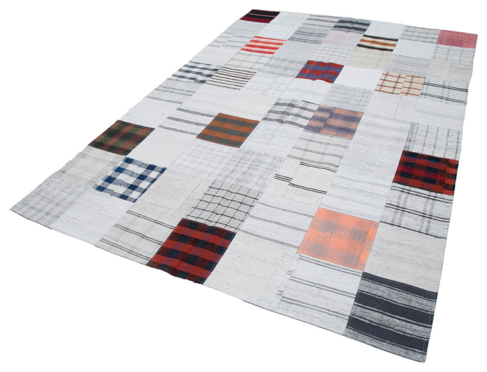 Rug N Carpet - Handmade Anatolian 6' 8'' x 9' 10'' Rustic Patchwork Kilim Rug