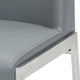 Eliza Leatherette Counter Stool With Polished Stainless Steel Legs, Gray