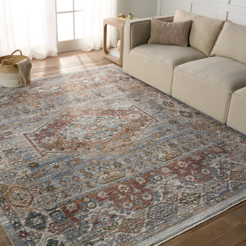 Jaipur Living Madrid Medallion Red/ Blue Runner Rug 3'X10'