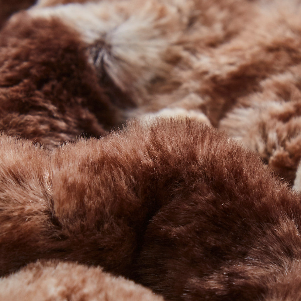 Tache Golden Faux Fur Sherpa Throw Blanket, 63"x87"