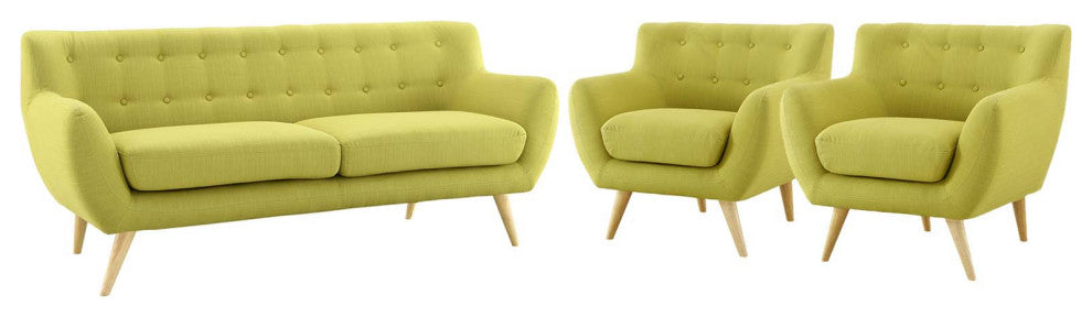 Remark 3 Piece Living Room Set, Wheatgrass