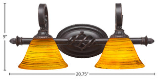 Elegante 2-Light Bath Bar, Firre Saturn