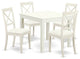 5-Piece Dinette Table Set Table, 4 Faux Leather Seat Dining Chairs, White