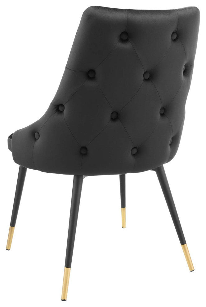 Side Dining Chair, Set of 2, Velvet, Black, Cafe Bistro Restaurant Hospitality
