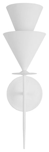 Cornet Casual 1-Light Indoor Wall Large Sconce, Cast Plaster Matte White