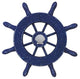 Rustic All Dark Blue Decorative Ship Wheel With Seashell 6'', Boat Wheel