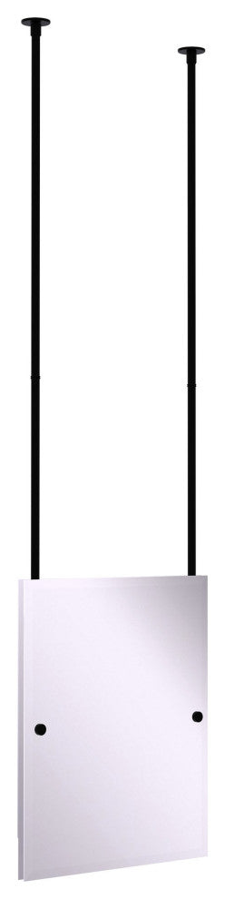 Frameless Rectangle Ceiling Hung Mirror, Matte Black