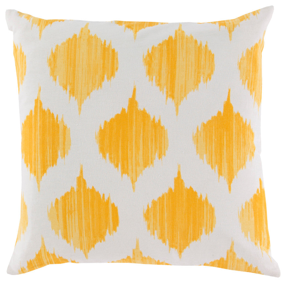 Surya Ogee SY-020 18"x18" Pillow Cover, Bright Yellow/Khaki