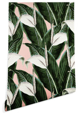 Deny Designs Marta Barragan Camarasa Floral Desert Wallpaper, Green, 2'x4'