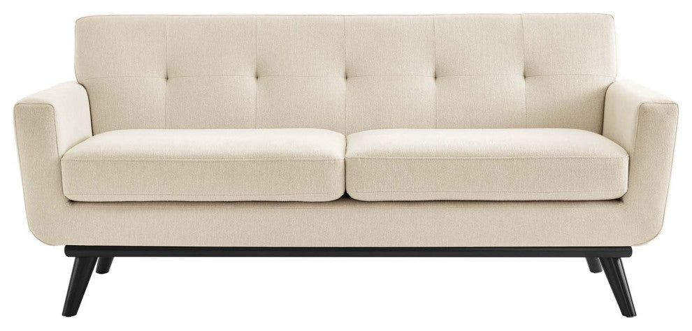 Engage Herringbone Fabric Loveseat, Beige