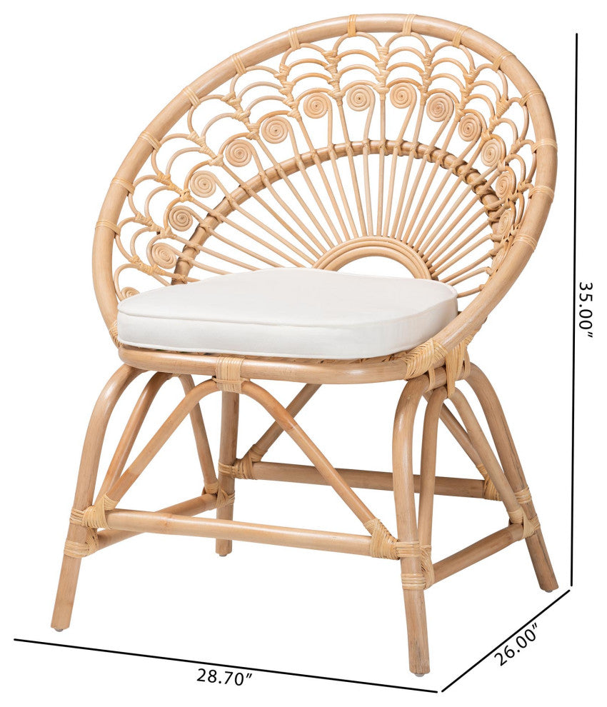 Dale Rattan Accent Chait, Natural Brown