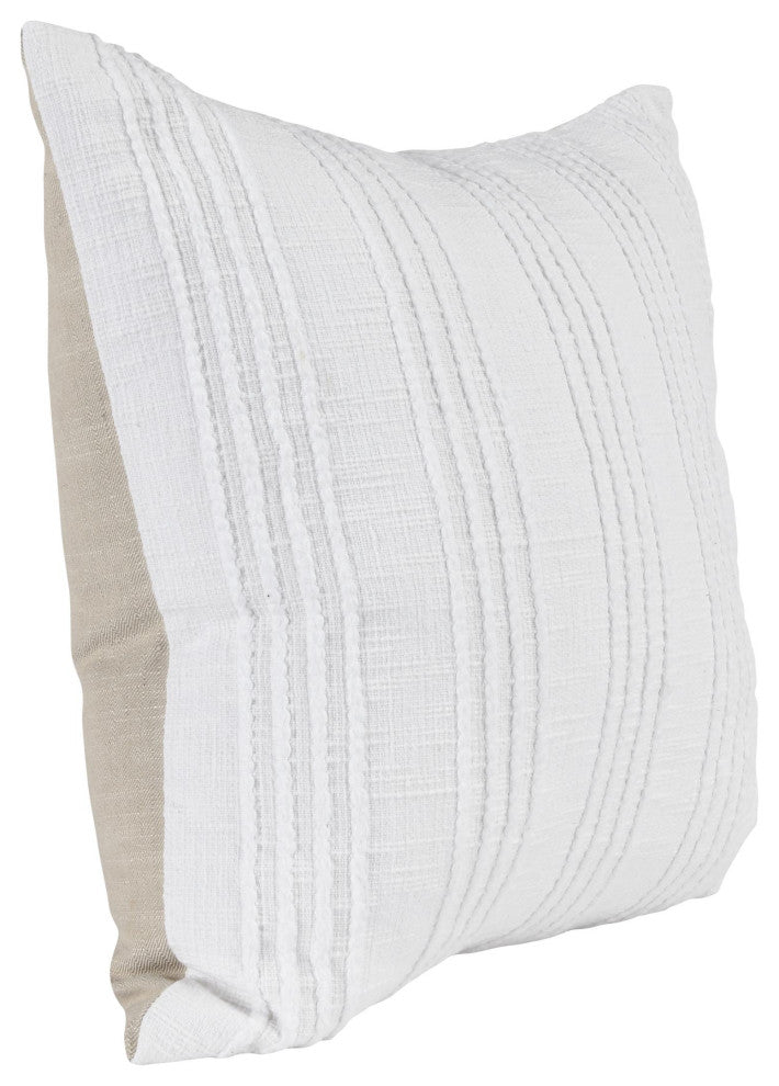 Hannah 100% Cotton 22" Throw Pillow, White